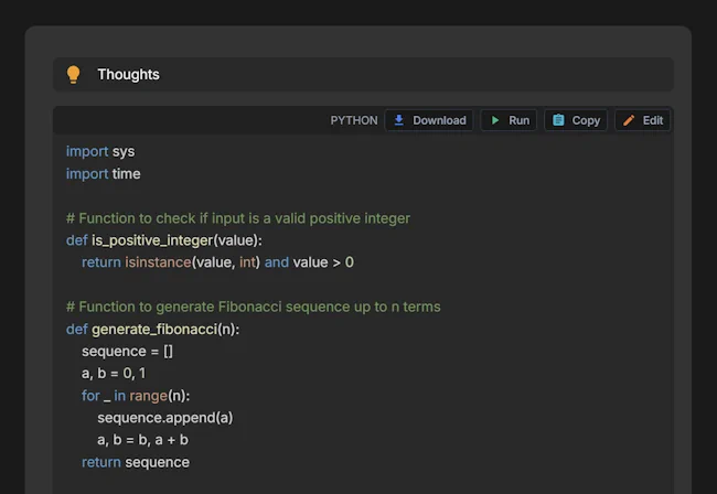 Code editor interface